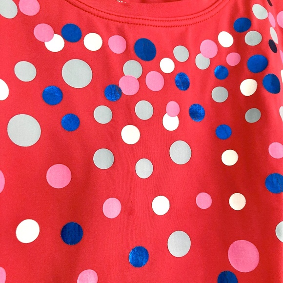 Girl’s size 7-8 Lands’ End short sleeved red swim top/rash guard - Picture 2 of 10